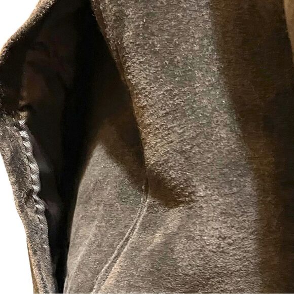 Kenneth Cole Reaction Brown Suede Sherpa Lined Zip Front Jacket - Picture 13 of 14